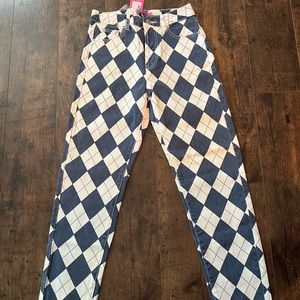 Checkered Mom Jeans